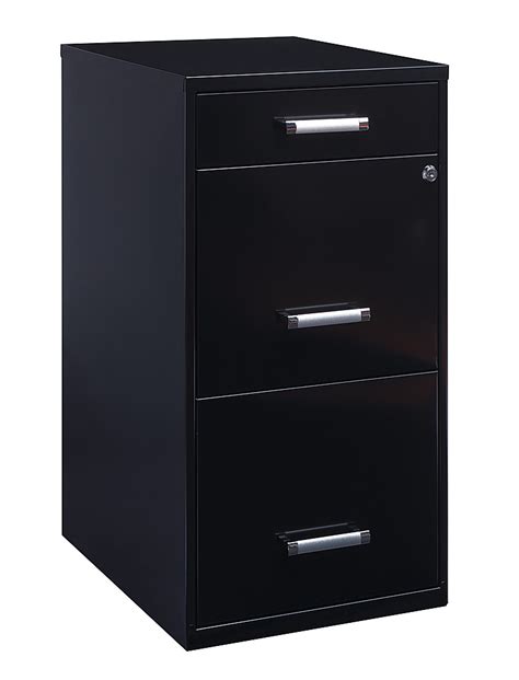 hirsh 3-drawer filing cabinet steel black|3 drawer tight space cabinet.